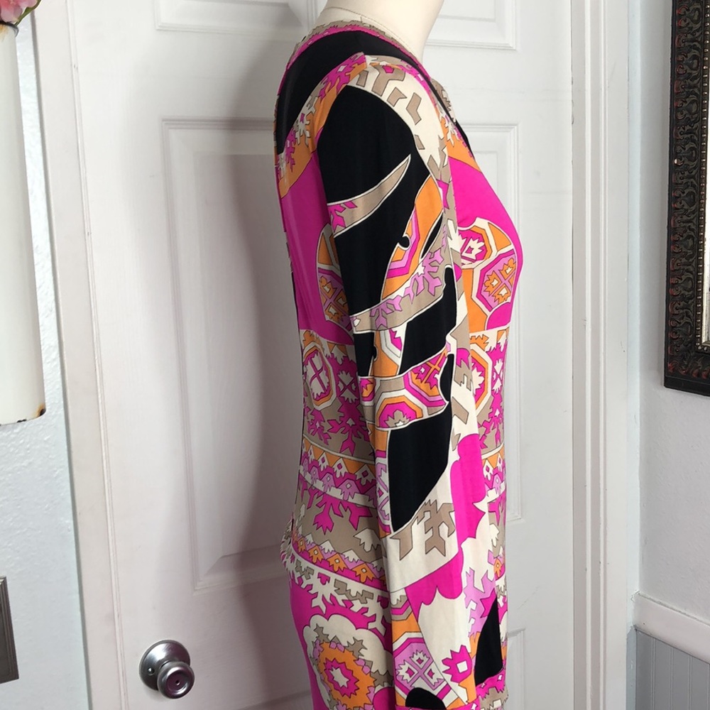 Vintage Leonard Paris silk floral abstract maxi dress - Picture 8 of 16